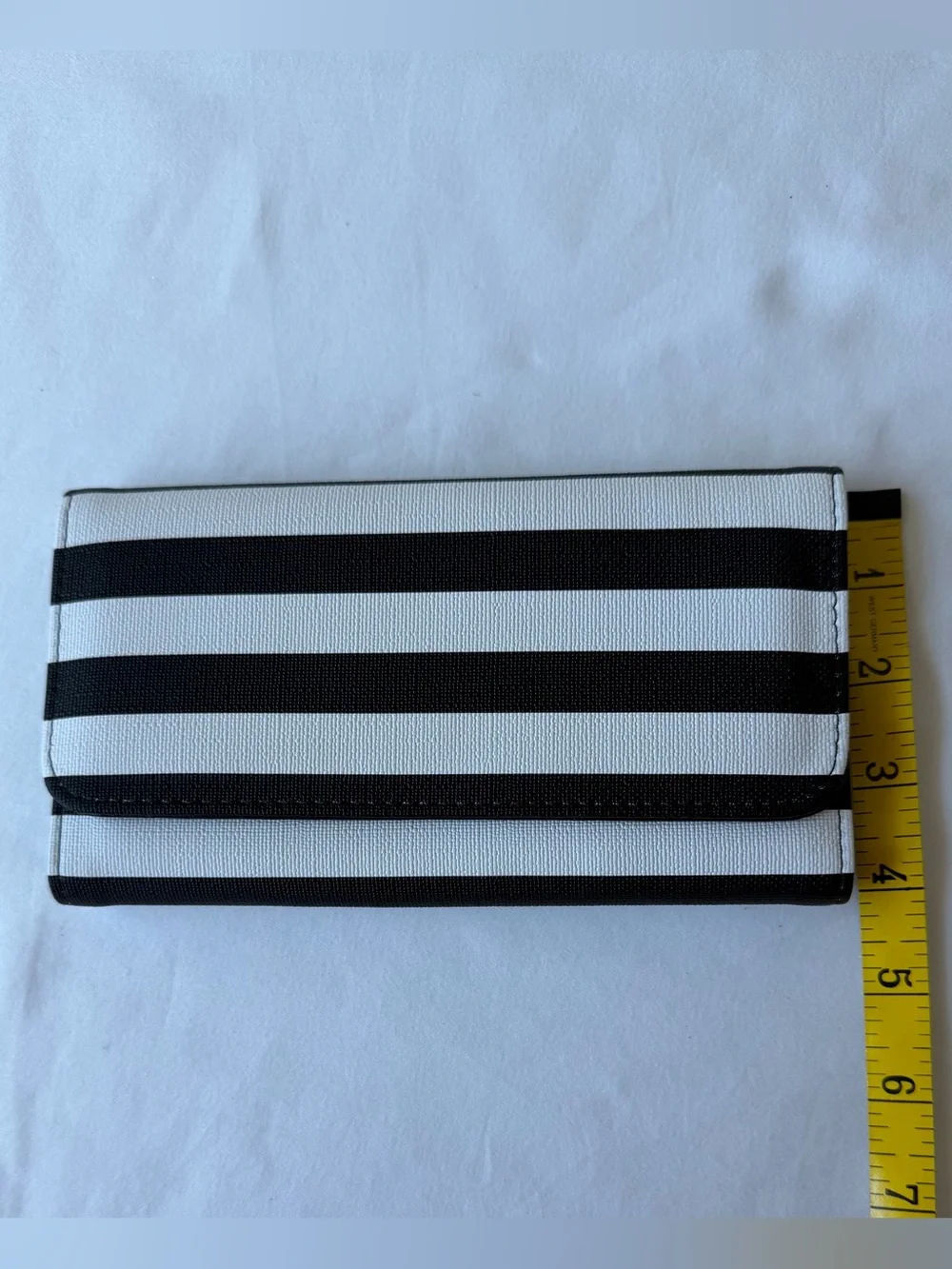 NWOT Kut From The Kloth Black & White Striped Vegan Leather Slim Wallet